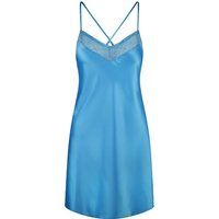 Satin-Chemise mit Spitzenbesatz
