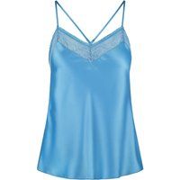 Satin-Top mit Spitzenbesatz