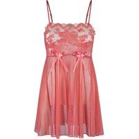 Babydoll aus Spitze und gepunktetem Mesh