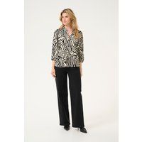 Strukturierte Zebra-Print Bluse mit 3/4-Arm
