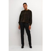 Diagonal gemusterter Wollmisch-Pullover