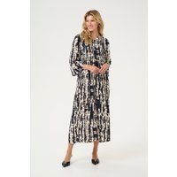 Maxikleid mit abstraktem Grafik-Print