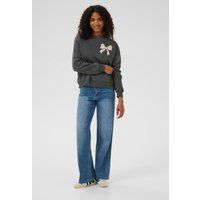 Lockeres Sweatshirt mit Schleifen-Applikation