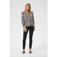 Bluse mit Puffärmeln und Leopardenmuster