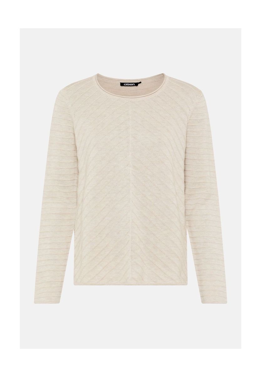 Gestreifter Strickpullover aus Baumwollmischgewebe