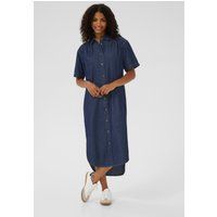 Lockeres Denim-Hemdblusenkleid in Midi-Länge