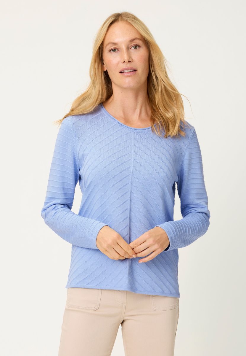 Strukturierter Strickpullover aus Baumwollmischung