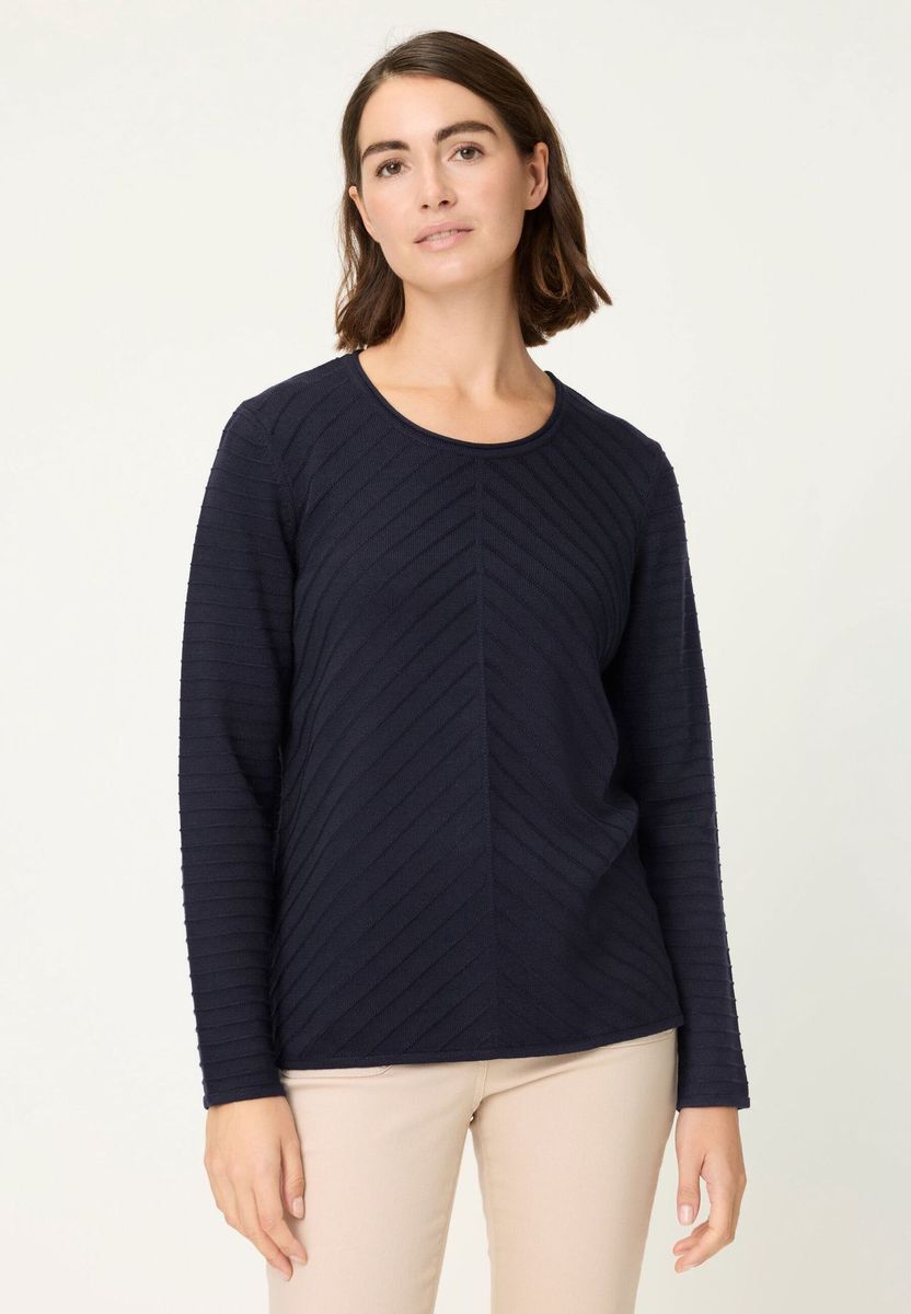 Strukturierter Strickpullover aus Baumwollmischung