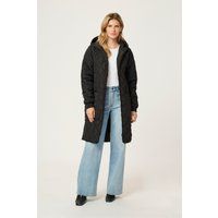 Gesteppte Kapuzen-Longjacke