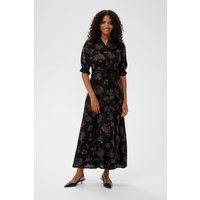 Maxi-Hemdblusenkleid mit Blumenmuster und Gürtel