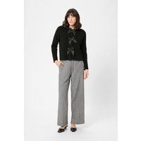 Rippstrick-Cardigan mit Satin-Schleifen