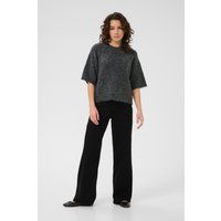 Lockerer Melange-Strickpullover mit Kurzarm