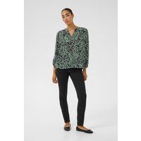 Bluse mit V-Ausschnitt und Leopardenmuster