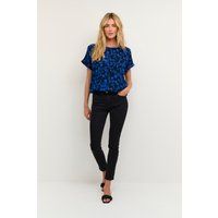 Relaxte Kurzarm-Bluse mit Blumenmuster