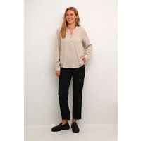 Gestreifte Henley-Bluse aus Leinenmischung