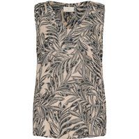 Ärmellose V-Ausschnitt Bluse mit Tropenprint
