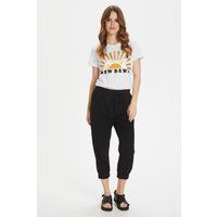 Lässige Baumwoll-Caprihose mit Bündchen