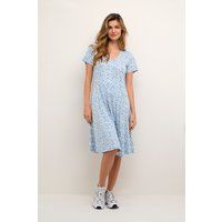 Knielanges Jerseykleid mit Blümchenmuster