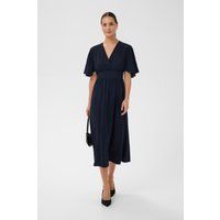 V-Ausschnitt Midikleid mit Flatterärmeln