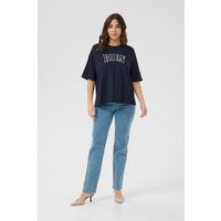 Oversize-Baumwoll-T-Shirt mit Stickerei
