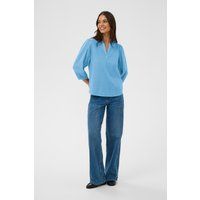 Strukturierte Bluse mit V-Ausschnitt