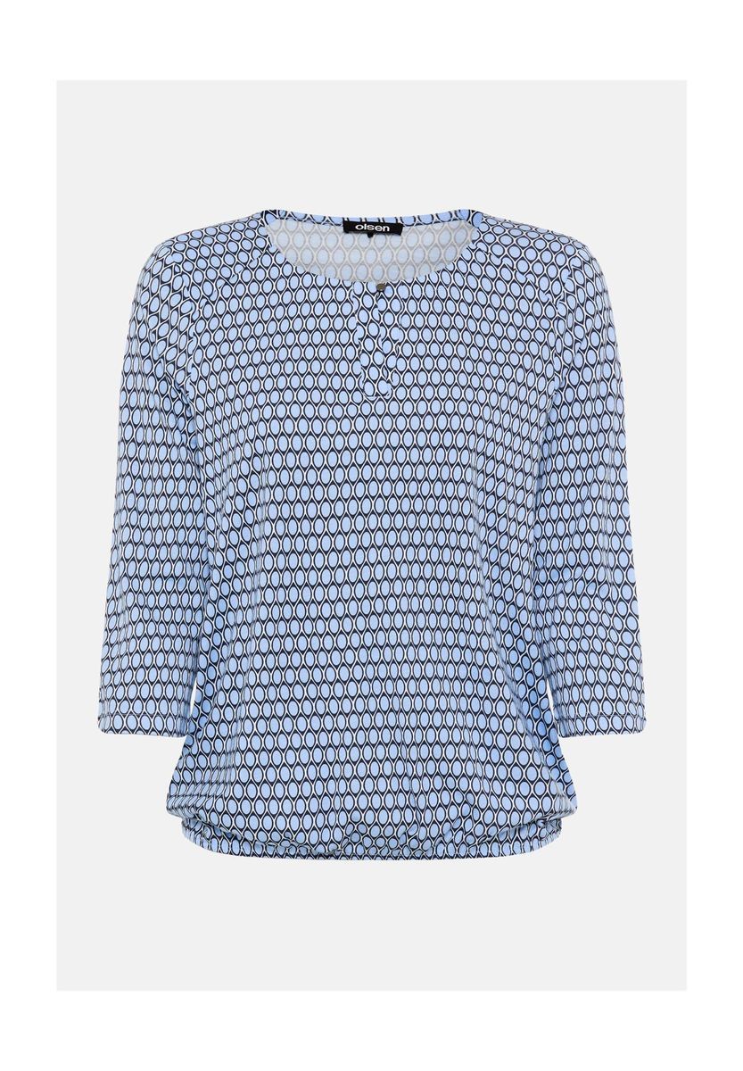 Gemustertes 3/4-Arm Rundhals-Top