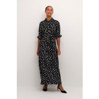 Maxi-Hemdblusenkleid mit abstraktem Print