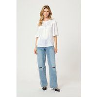 Elegante Satinbluse mit Faltenhals