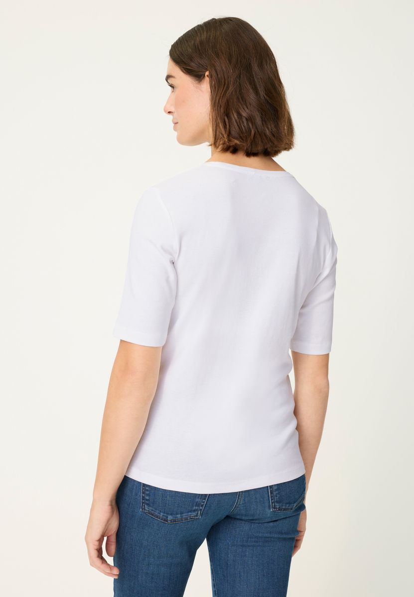 Klassisches Baumwoll-T-Shirt mit Blumendruck