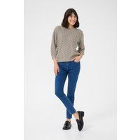 Lockerer Strickpullover mit Lochmuster