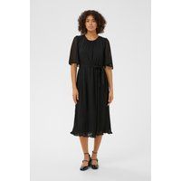 Plissee-Midikleid mit transparenten Ärmeln