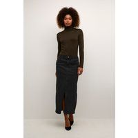 Hochtaillierter Denim-Maxirock in A-Linie
