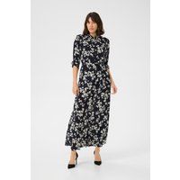 Maxikleid mit Blumenmuster und Knopfleiste