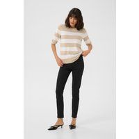 Gestreiftes Stricktop mit halbem Arm