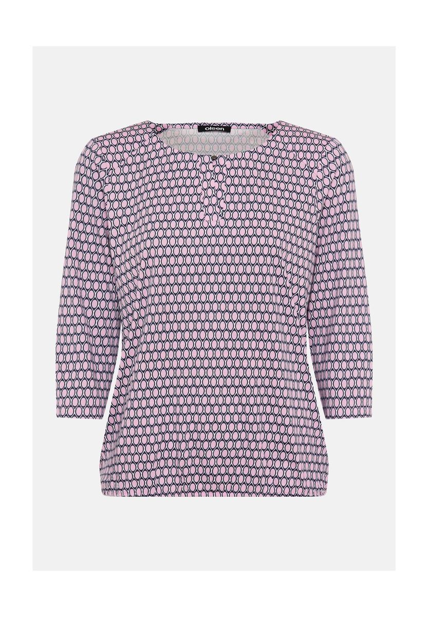 Bedrucktes Baumwoll-Modal 3/4-Arm Shirt