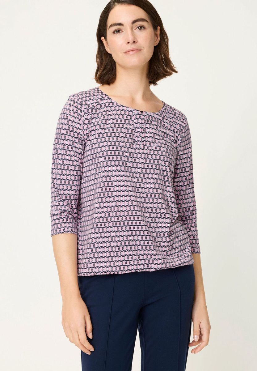 Bedrucktes Baumwoll-Modal 3/4-Arm Shirt