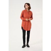 Locker sitzende Langbluse mit Knopfleiste