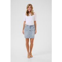 Bestickter Jeans-Minirock mit Blumenmuster