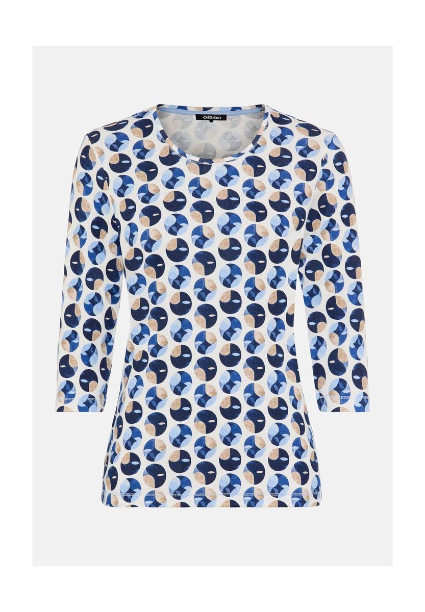 Top mit geometrischem Muster aus Baumwollmischung