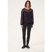 Langärmelige Bluse mit floraler Spitze