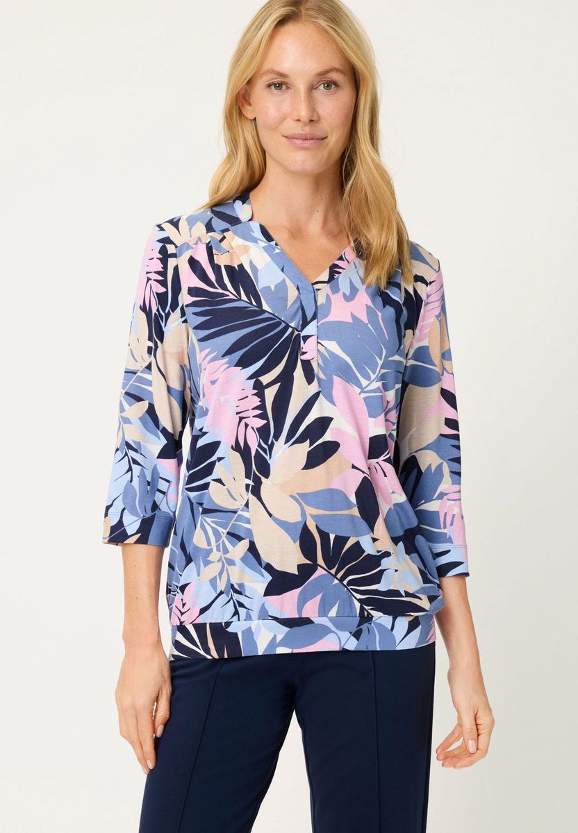 Shirt mit Dreiviertelärmeln und Blumenmuster