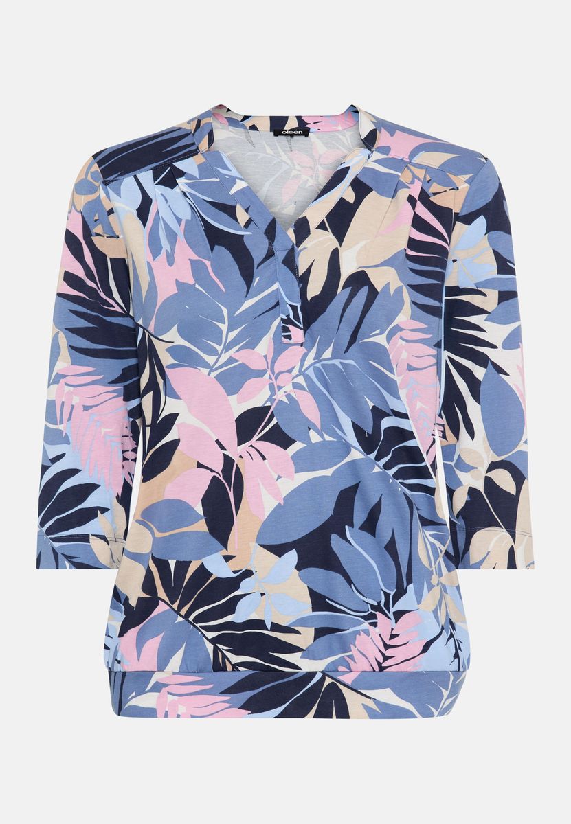 Shirt mit Dreiviertelärmeln und Blumenmuster