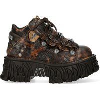 Plateau-Ankle-Boots mit Flammenstruktur