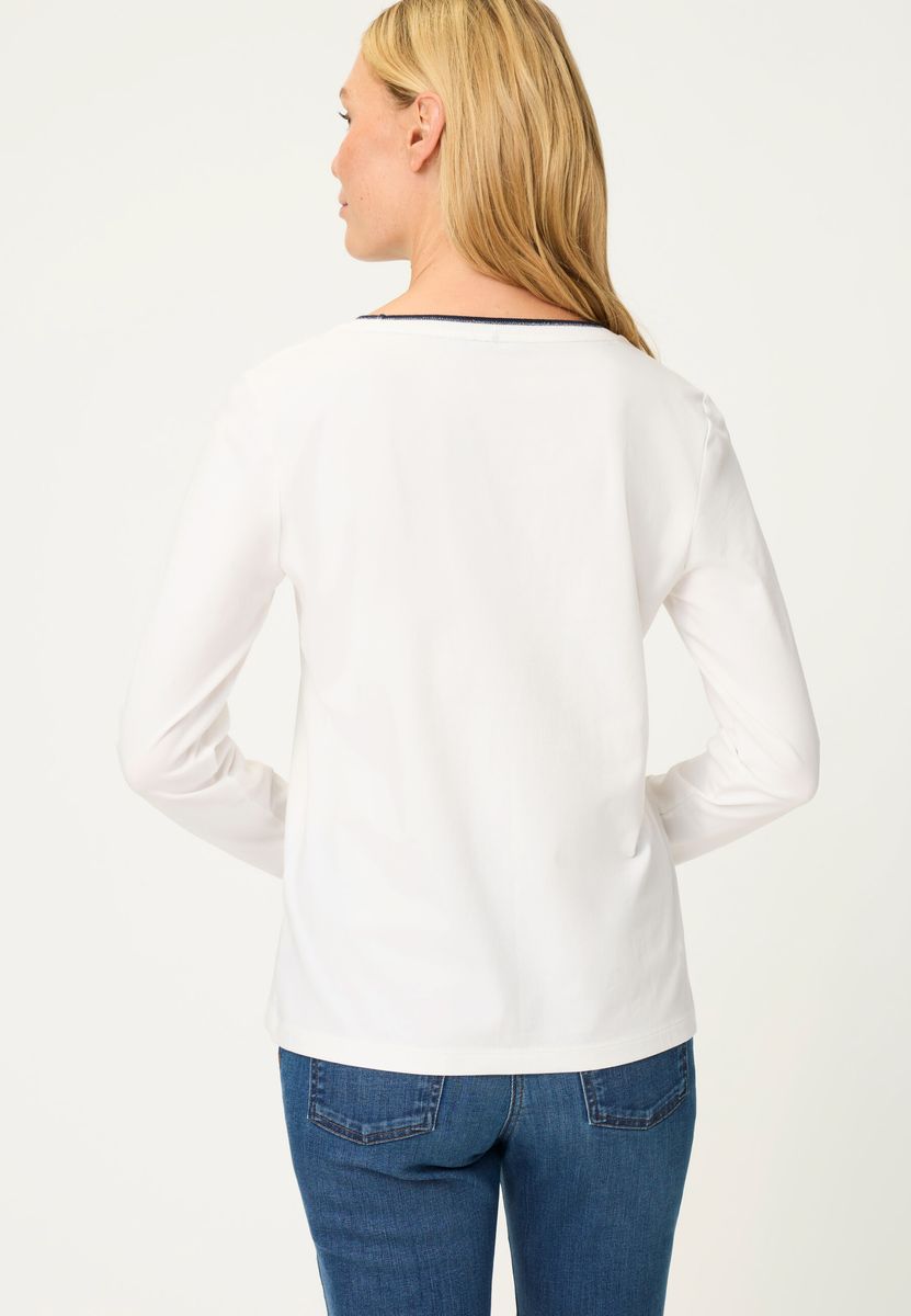 Frisches Baumwollmischung-Top mit Blumendruck