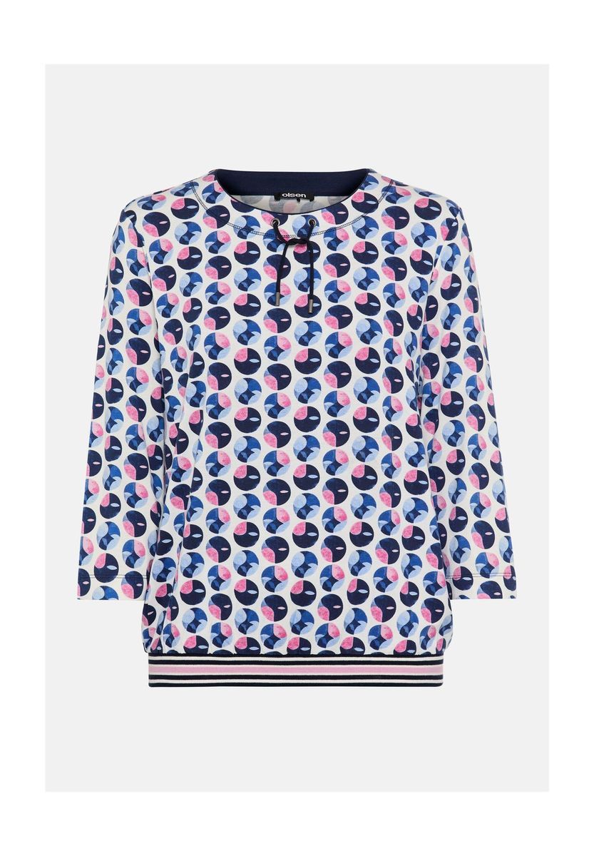 Top mit geometrischem Viskose-Stretch-Print