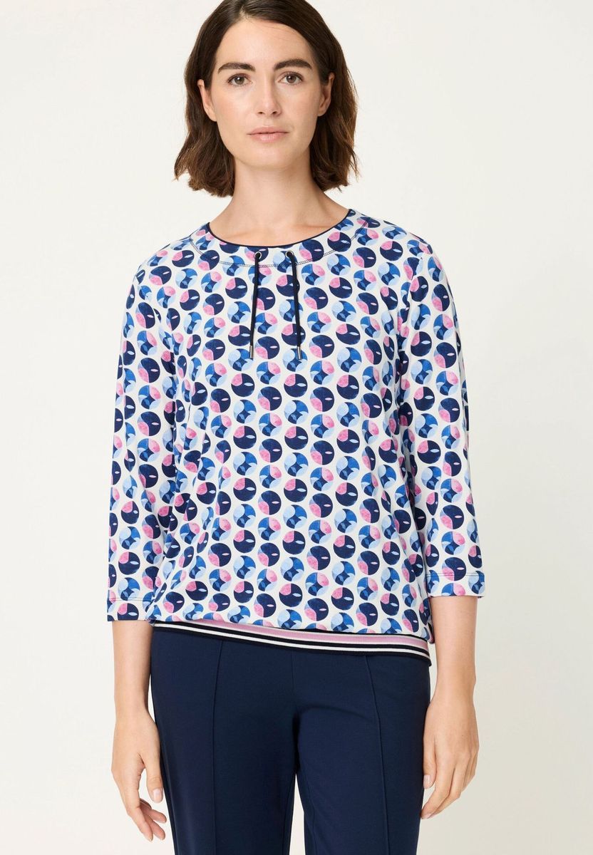 Top mit geometrischem Viskose-Stretch-Print