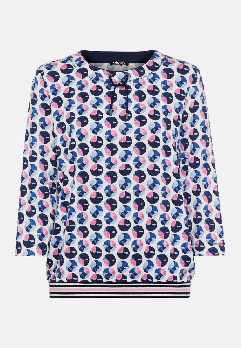 Top mit geometrischem Viskose-Stretch-Print