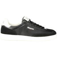 Flacher Sneaker aus Leder und Wildleder