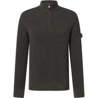 Rippstrick-Pullover mit Viertelreißverschluss
