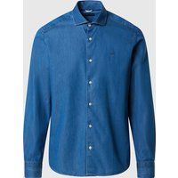 Langärmeliges Denim-Twill-Hemd